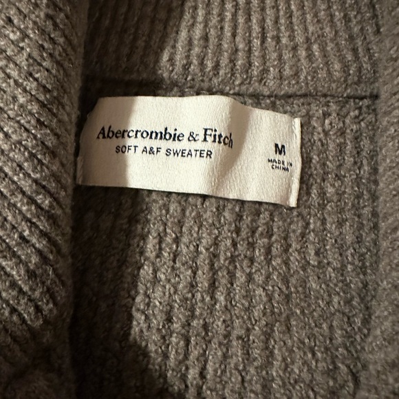Abercrombie & Fitch soft A&F mens quarter zip waffle knitpullover sweater sz med - Picture 2 of 6